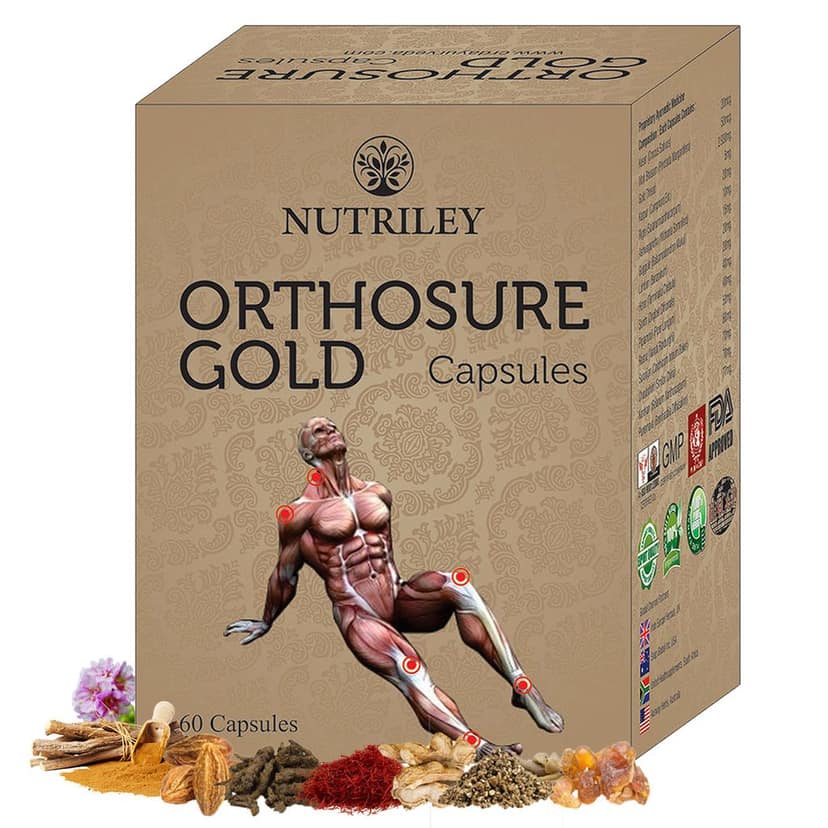 Nutriley Orthosure Gold - Joint Pain / Arthritis Capsules, Provides Relief from all forms of Joint Pains & all forms of arthritis (60 Capsules)