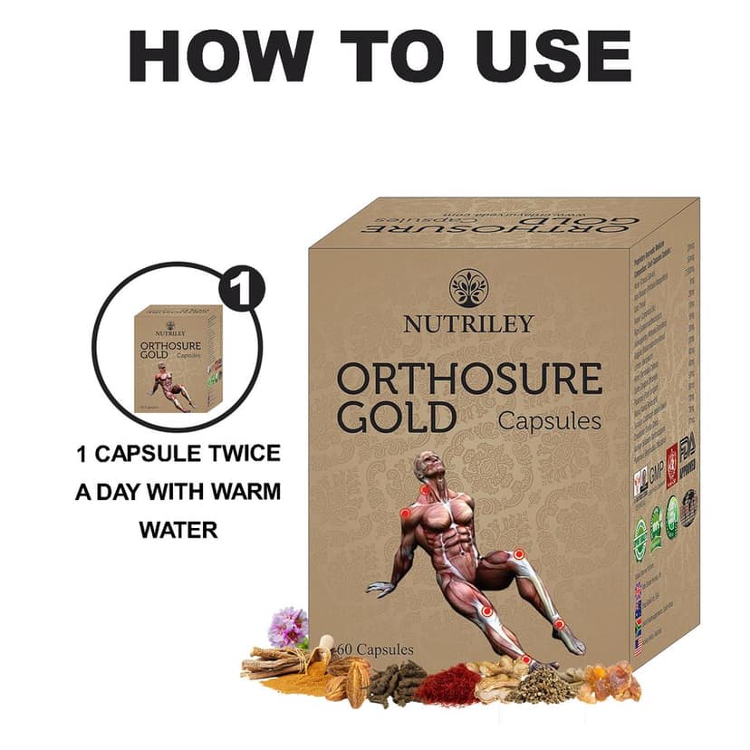 Nutriley Orthosure Gold - Joint Pain / Arthritis Capsules, Provides Relief from all forms of Joint Pains & all forms of arthritis (60 Capsules) view 2