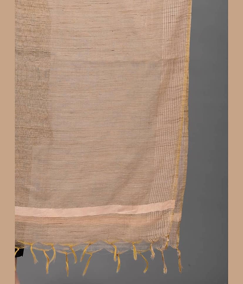 Apratim Beige Cotton Women's Dupatta - ( Pack of 1 ) view 2