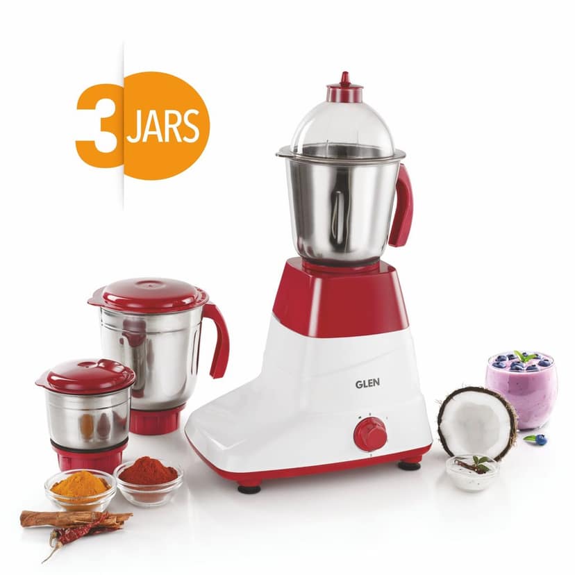 Mixer Grinder 500W with 3 Stainless Steel Liquidiser, Grinder and Chutney Jars - Red (4025LX) view 2