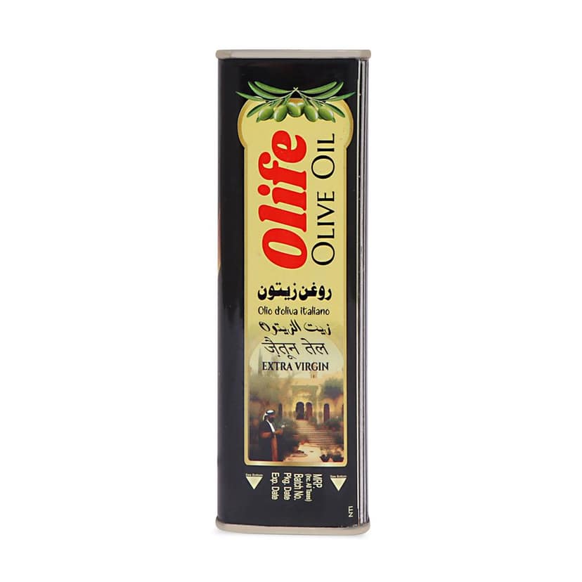 M A Olife Extra Virgin Olive Oil for Cooking and Massage Oil – Pure Olive Oil, 500ml Tin – For Skin, Hair, and Multipurpose Benefits view 2