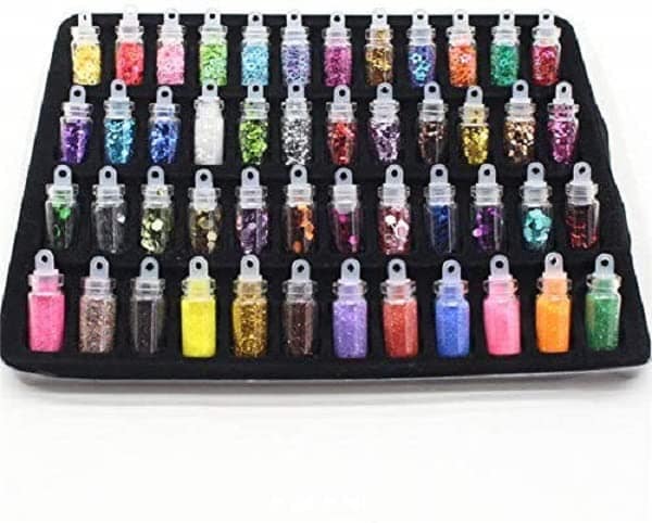 Elecsera Professional Nailart with 2 Glue 3D Nail Glitter (Multicolor) view 2
