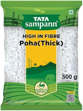 Tata Sampann, High in Fibre Poha(Thick), 500g