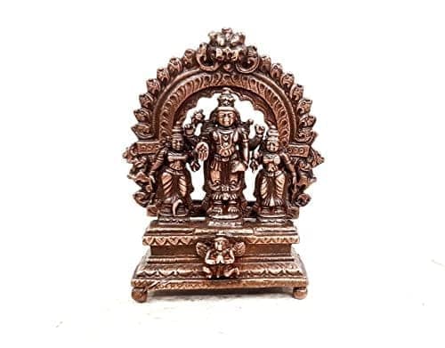 Searchers Paradise - Copper Idols Srinivasa Perumal, 2.3 inches, Copper Handmade 131 Grams, Patina Antique Finish, Pack of 1 Piece