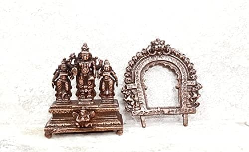 Searchers Paradise - Copper Idols Srinivasa Perumal, 2.3 inches, Copper Handmade 131 Grams, Patina Antique Finish, Pack of 1 Piece view 2