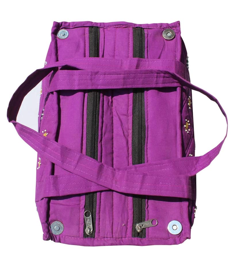 Mandhania Eco Friendly Cotton Mirror Patchwork Shoulder Bag for Women Purple view 2