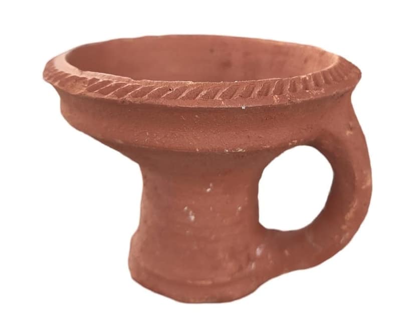 Handmade Clay Incense Burner with Handle view 2