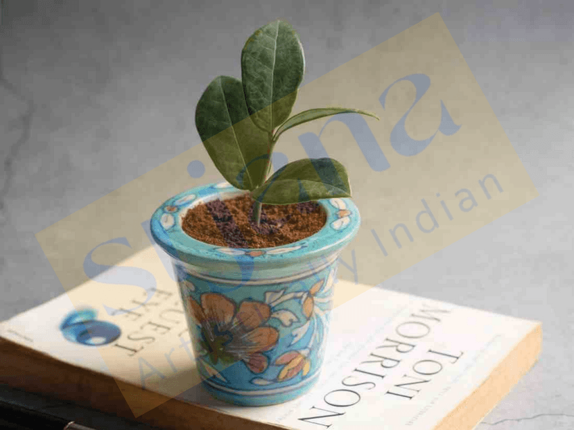 Srjana Handcrafted Blue Pottery Planter 1pc