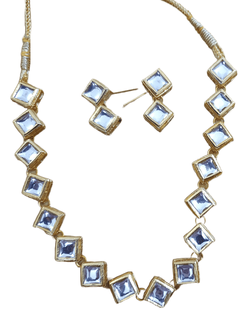 Kundan Gold plated single layered necklace view 2
