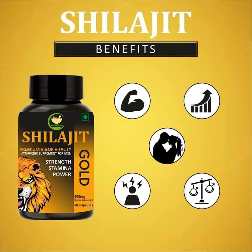 FIJ AYURVEDA Shilajit/Shilajeet Gold Capsule | Shudh Shilajit | Ayurvedic Shilajit for Men & Women - 800mg 60 Capsules view 2