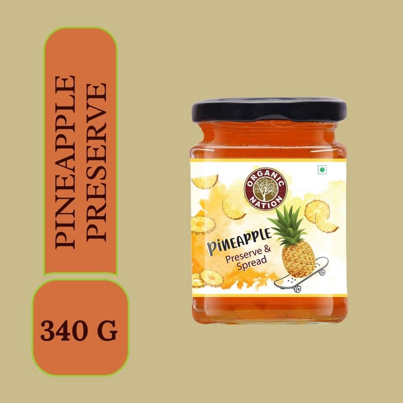 Organic Nation Pineapple Conserve | No Preservatives | Rich Fruit Spread | Sugar Free | 100% Pure Natural |No Added Flavours | 340g view 2