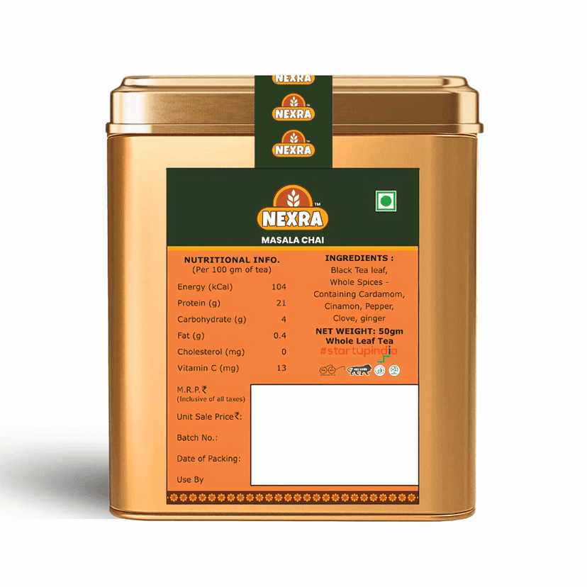Nexra - Masala Bliss Tea - 50g | Masala Blend of Whole Leaf Tea | Rich, Spicy, and Flavorful Daily Indulgence | Masala Tea view 2
