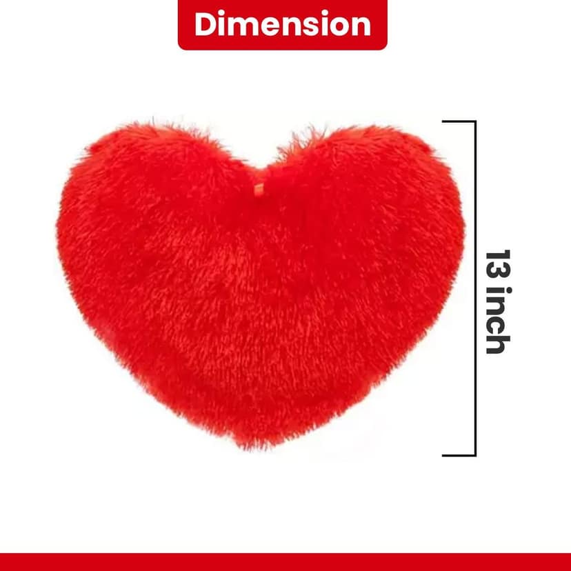 Sleepsia Heart Shape Cushion Pillow - Valentine Gift for Girlfriend/Boyfriend/Couples/Husband and Wife - Valentine's Day Love Pillow (Red, 13 * 13 Inch) view 2