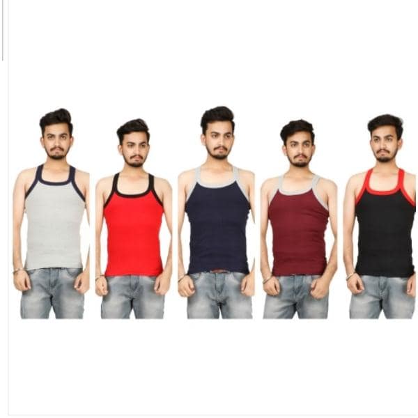 Men's Round Neck Vest Plain (Pack Of 5)