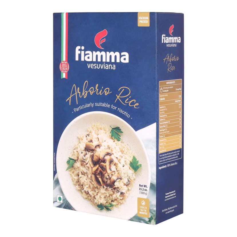 Fiamma Vesuviana Arborio Rice 1 kg | Italian Rice for Creamy Risotto, Arancini & Rice-Based Dishes | 100% Arborio Rice view 2