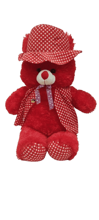 Red polka dot teddy bear
