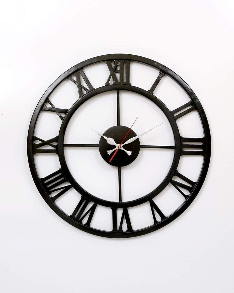 LIGHT ANGLE Handmade Metal Wall Clock for Living Room and Office