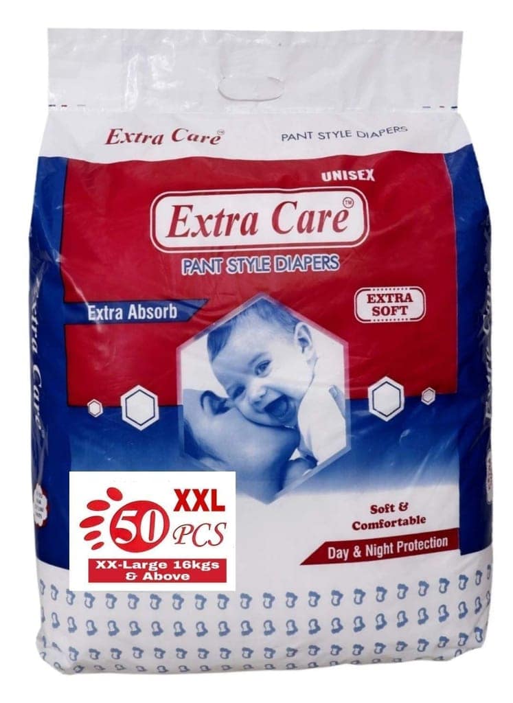Extra Care Pants Style Baby Diapers - 50 Count 2xl | Anti Rash Blanket & Leakage Protection Baby Diaper Pants view 2