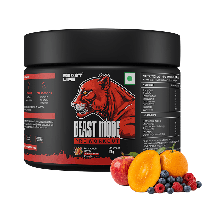 Combo pack | Preworkout | Fruit punch | 105 g + Neon Shaker | 450 ml view 2