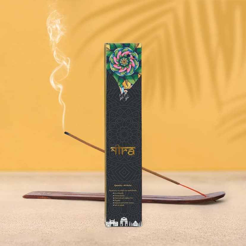 NIRA Fragrances Jasmine Fragrance 120 Incense Stick Combo 100% Natural & Organic Cow Dung Handmade Agarbatti Best for Morning and Evening Pooja, Meditation, and Aromatherapy, Yoga view 2
