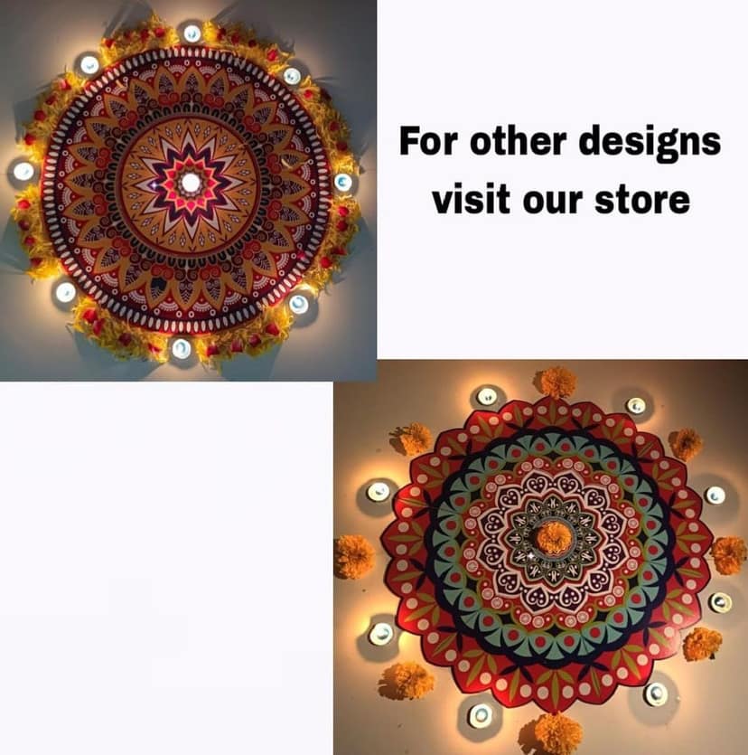 The Brown Box-Readymade Rangoli for Floor, Big Size Rangoli,Artificial Rangoli,MDF Rangoli,Rangoli mat view 2