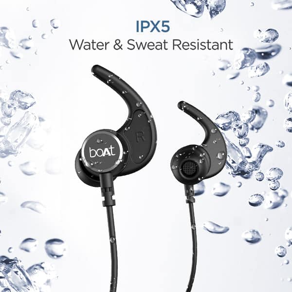 boAt Rockerz 235 V2 | Bluetooth Stereo Wireless Earphone with Up to 8 Hours of Uninterrupted Music, Fast Charging, IPX5 sweat and water resistance Black view 2