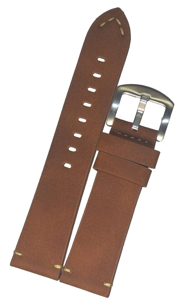 Exelent Leather Watch Strap for Men Elegant Vintage Style Tan 20 MM view 2