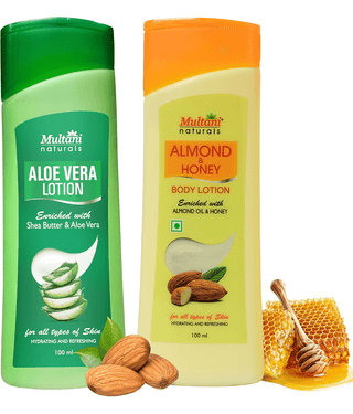 Multani Naturals Body Lotion Combo, Almond Honey & Aloe Vera, Deep Moisturizing, 100Ml Each (Pack of 2)