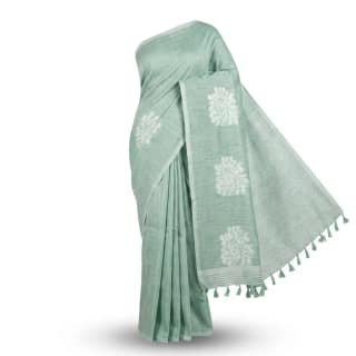Sambalpuri Pastel Green Ikat Handloom Saree