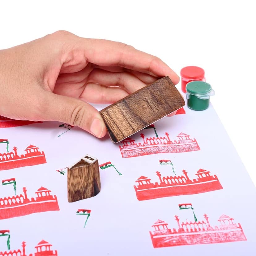DIY Wooden Block Printing Set Red Fort view 2