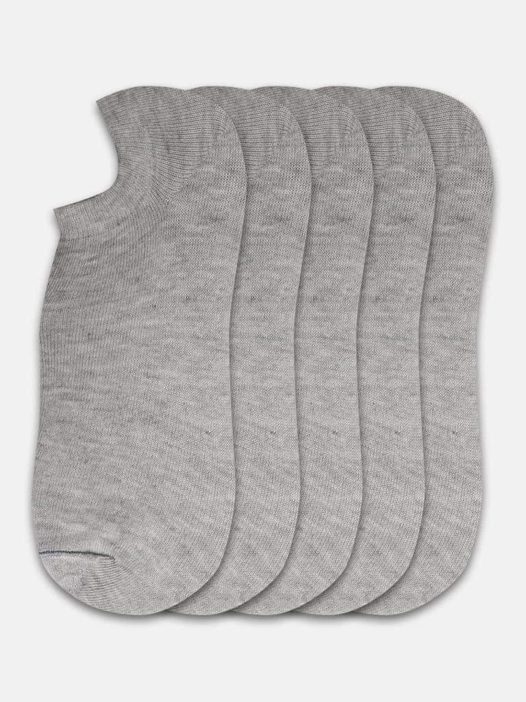 Kolor Fusion Men & Women Solid Grey Low Cut Ankle Length Cotton Socks (Pack Of 5) view 2