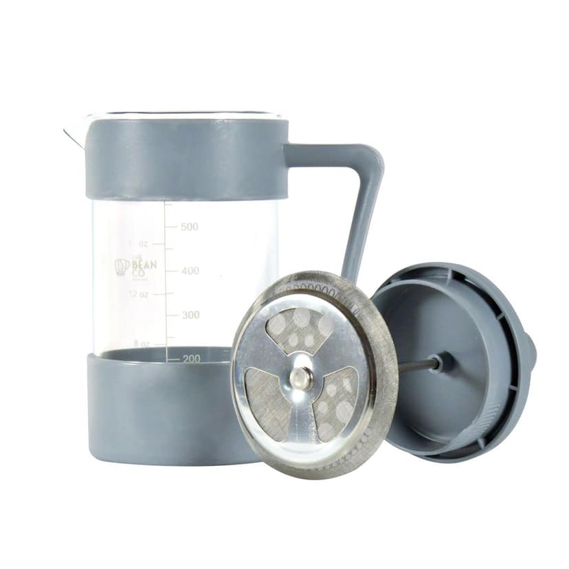 The Bean Co Roasters French Press Coffee Maker 600 ml | Heat Resistant Borosilicate Glass | 4 Level Filteration (Grey) view 2