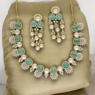 Sri Jagdamba Pearls Regal Glory Pearl Set For Women Girls