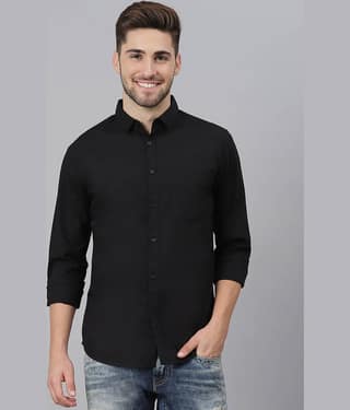 Dennis Lingo - Black 100% Cotton Slim Fit Men's Casual Shirt ( Pack of 1 )