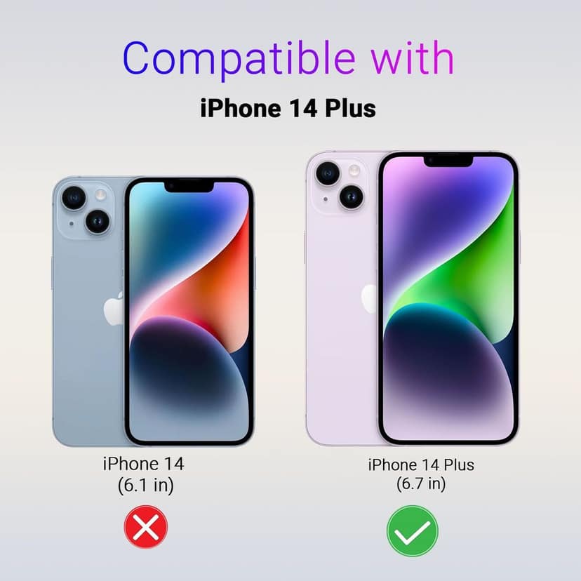 LIRAMARK PU Leather Flexible Back Cover Case Designed for iPhone 14 Plus (6.7 inch) view 2