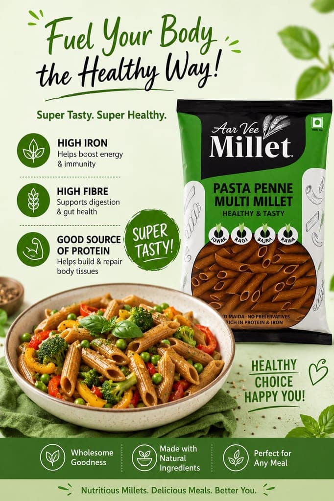 Aarvee Millet Penne Pasta 400g, Healthy & Tasty view 2