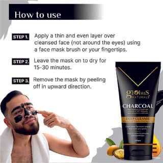 Globus Naturals Charcoal Face Scrub for Men & Women Detoxifying, Purifying & Exfoliating, 100g view 2