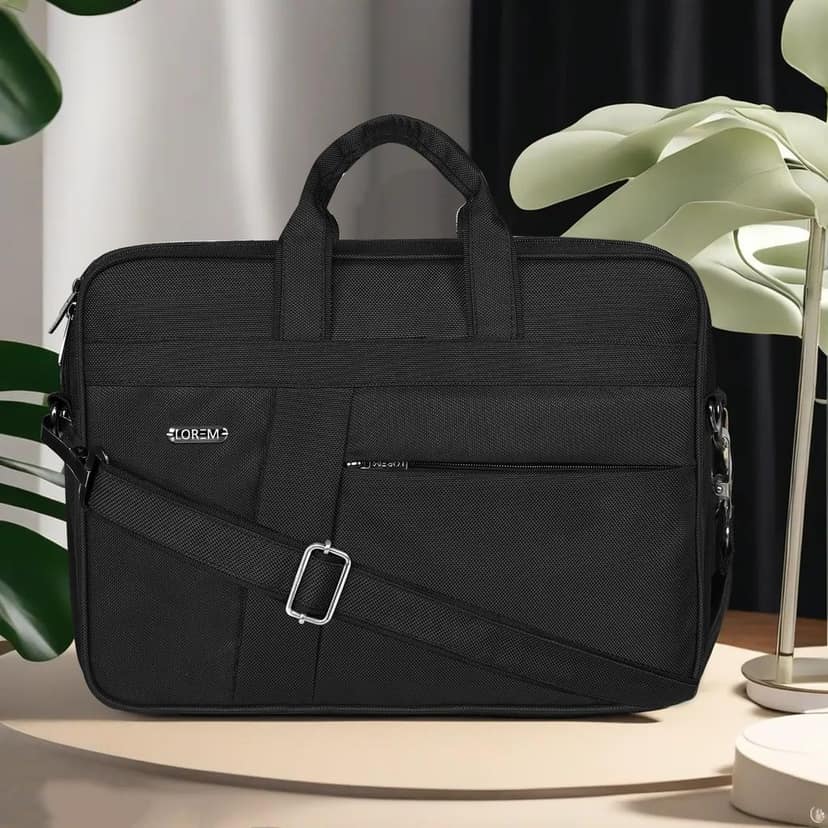 LOREM Black Color Linen fabric 10L Laptop Messenger Bag For Men & Women New BG78 view 2