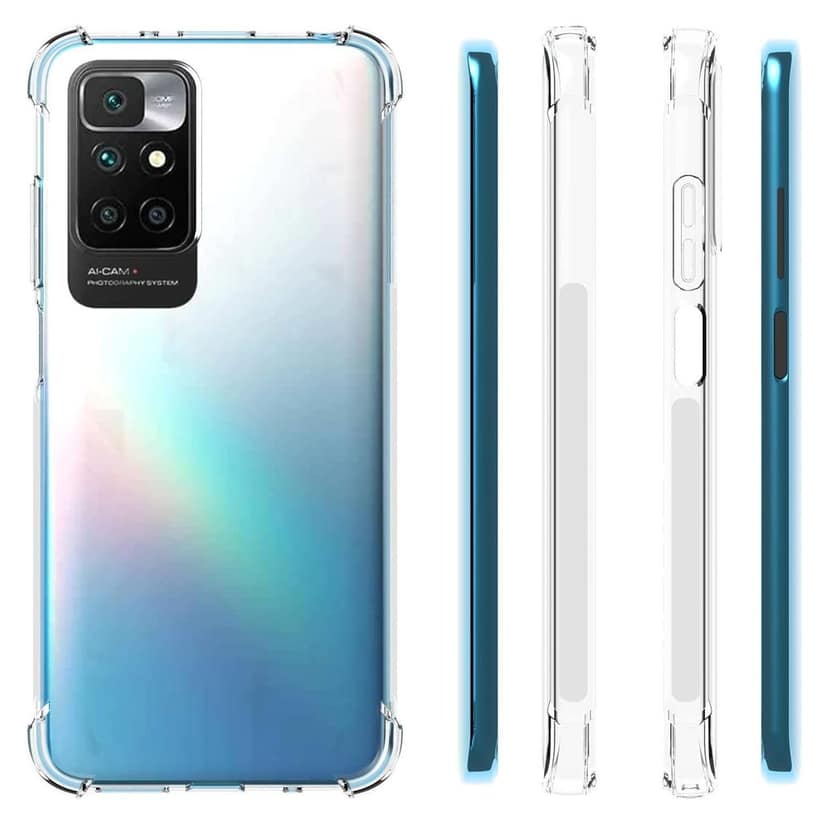 USTIYA for Xiaomi Redmi 10 Case Clear TPU Four Corners Cover Transparent Soft funda view 2