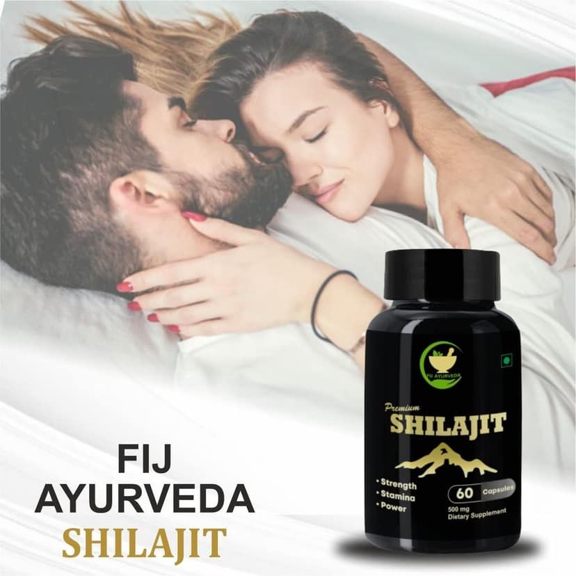 FIJ AYURVEDA Premium Shilajit/Shilajeet Extract Capsule Supports Strength & Stamina - 500mg 60 Capsules (Pack of 2) view 2