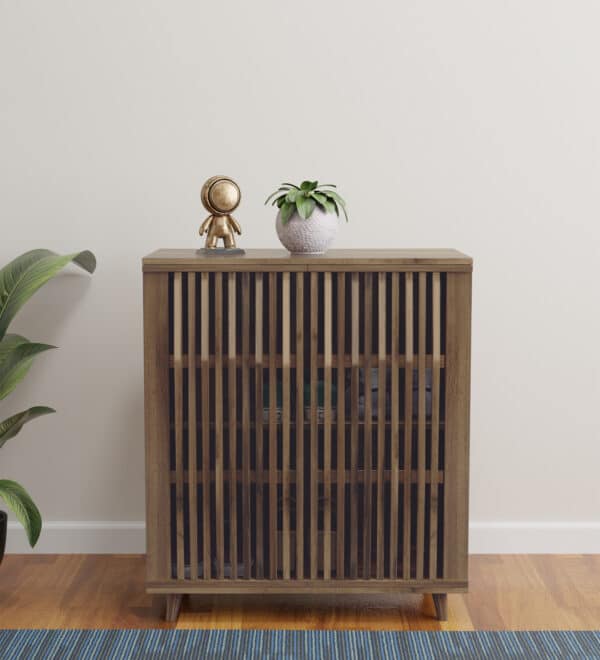 Eros Furniture Woton Engineered Wood Free Standing Shoe Cabinet with Multiple Shelves and Strong Build