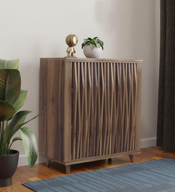 Eros Furniture Woton Engineered Wood Free Standing Shoe Cabinet with Multiple Shelves and Strong Build view 2