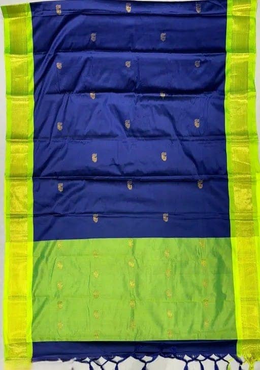 Paithani Dollar Butta saree || Traditional Paithani Saree || PAITHANI Saree With Running Blouse Piece view 2