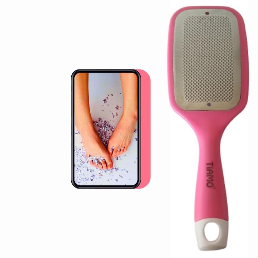 Plastic Oval Leg, Heel and Foot Scrubber for Dead Skin |Callus Remover | Pedicure Special Tool/Specially For Cracked Feet in pink view 2