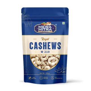 Mewa Mitra Prime Cashews W210 250g | Premium Jumbo Whole Kaju | Natural High Protein Dry Fruits