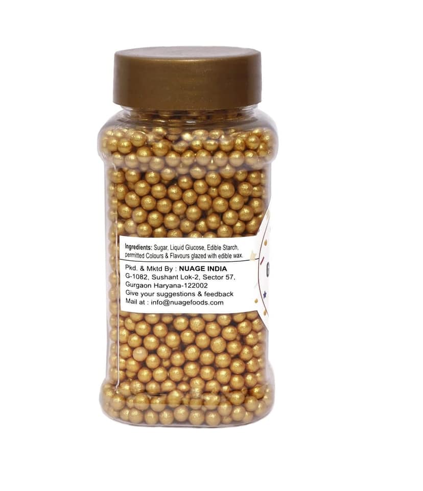 foodfrillz Golden Balls, 125 g Sprinkles for Cake view 2