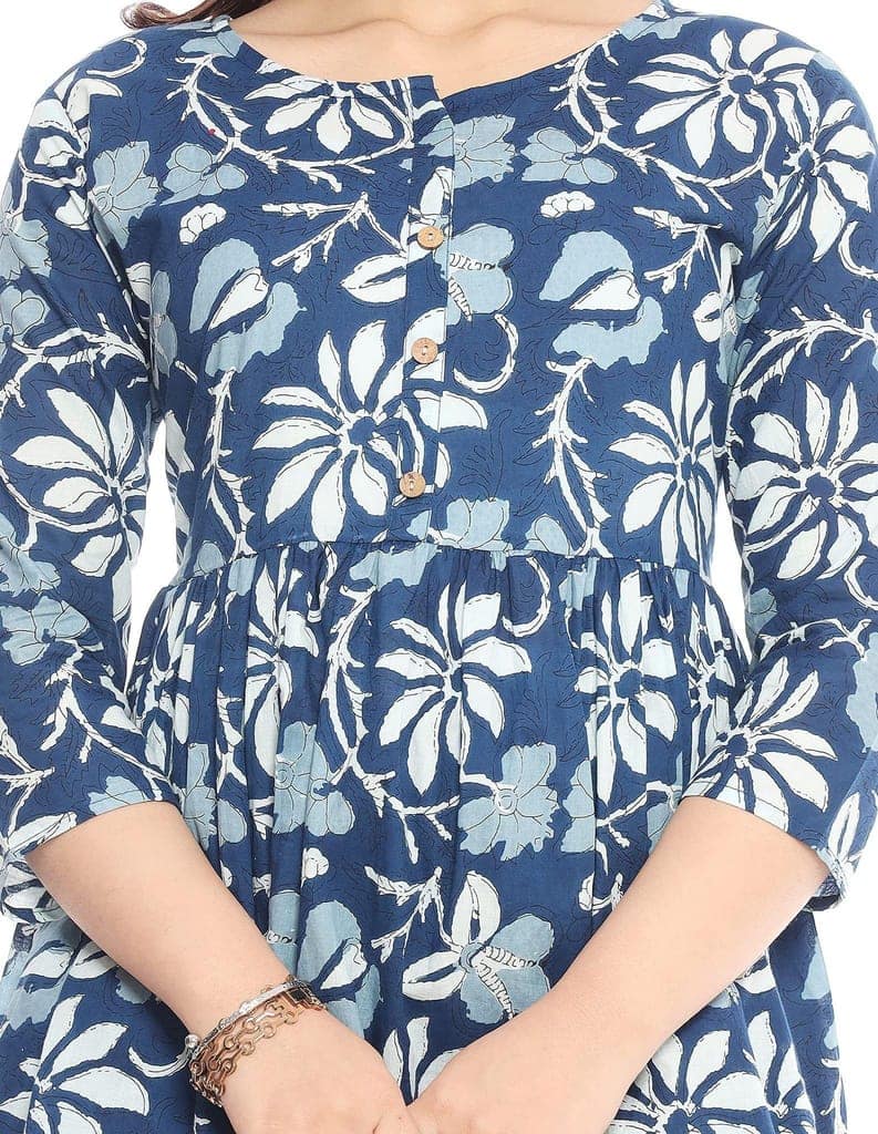 MANMAYEE Women's Cotton Floral Print Top | Latest Trendy Short Tunic Tops view 2