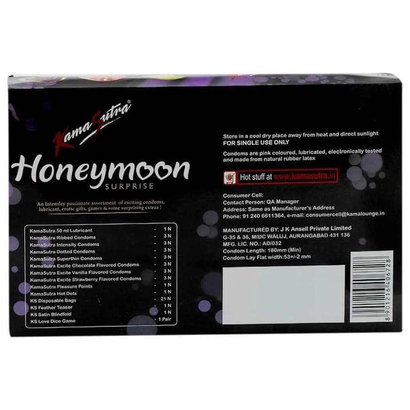 Kamasutra Honeymoon Surprise Condoms - 1 nos Pack view 2