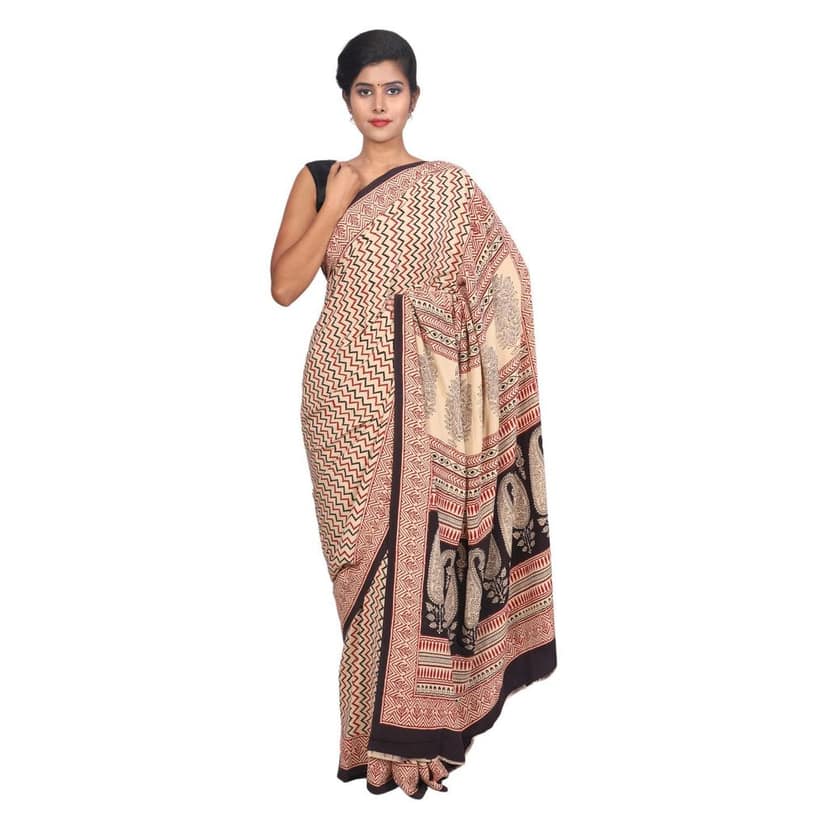HANDLOOM CRAPE SILK SAREE WITH BLOUSE (SKU - 3I0106030422 SAREE- 199) view 2