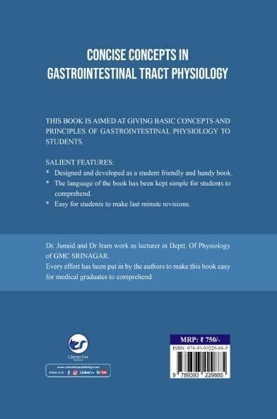 CONCISE CONCEPTS IN GASTROINTESTINAL TRACT PHYSIOLOGY [Paperback] Dr. SHEIKH JUNAID AZIZ; Dr. IRAM JAAN and Dr. SABAH NARGIS view 2